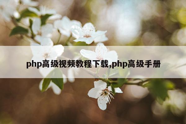 php高级视频教程下载,php高级手册