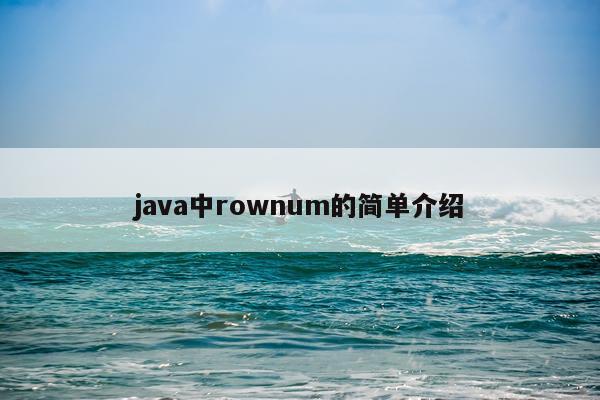 java中rownum的简单介绍