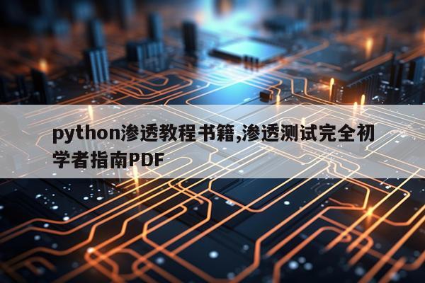 python渗透教程书籍,渗透测试完全初学者指南PDF