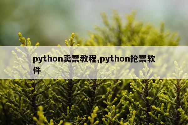 python卖票教程,python抢票软件