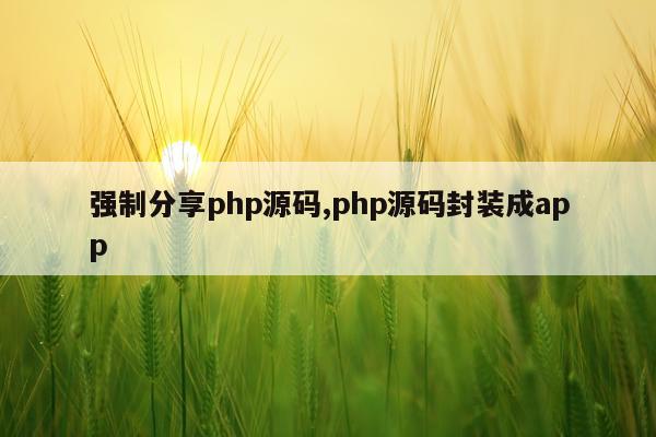 强制分享php源码,php源码封装成app