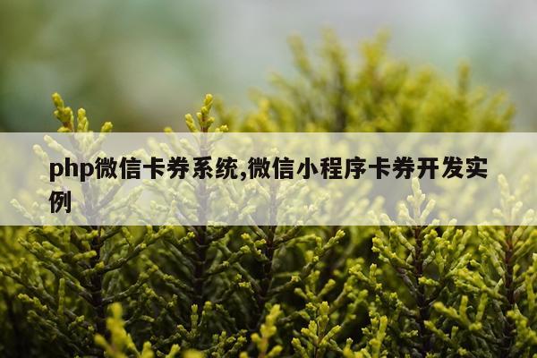 php微信卡券系统,微信小程序卡券开发实例