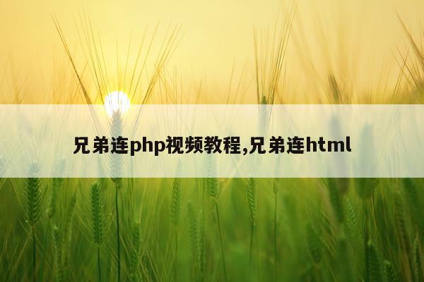 兄弟连php视频教程,兄弟连html