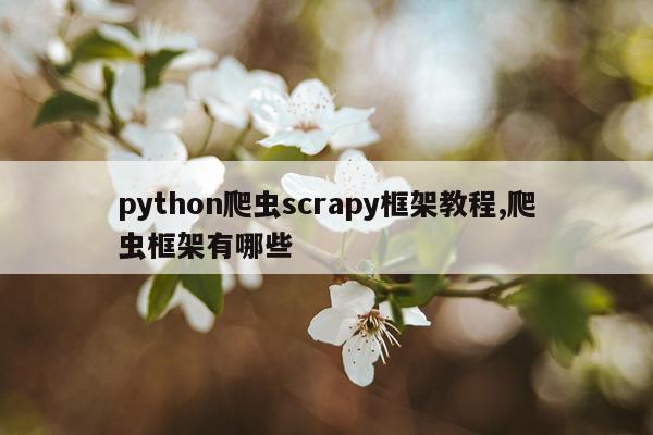 python爬虫scrapy框架教程,爬虫框架有哪些