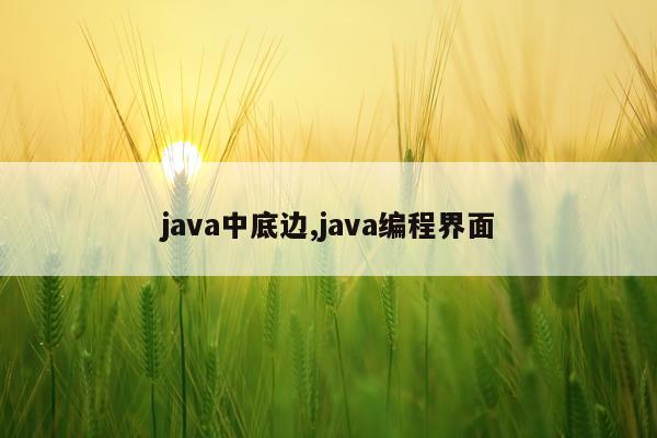 java中底边,java编程界面