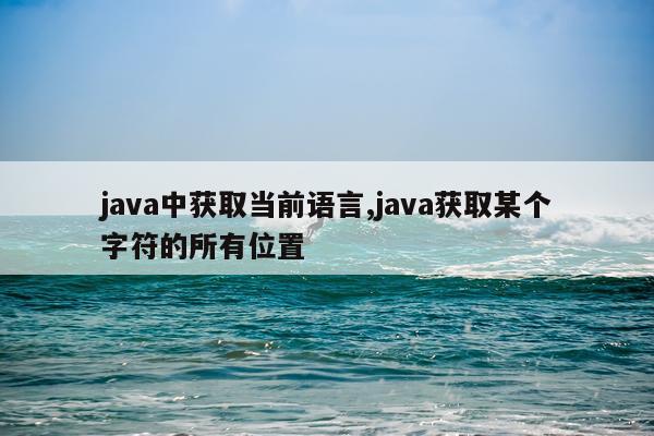 java中获取当前语言,java获取某个字符的所有位置