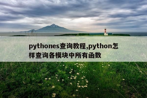 pythones查询教程,python怎样查询各模块中所有函数
