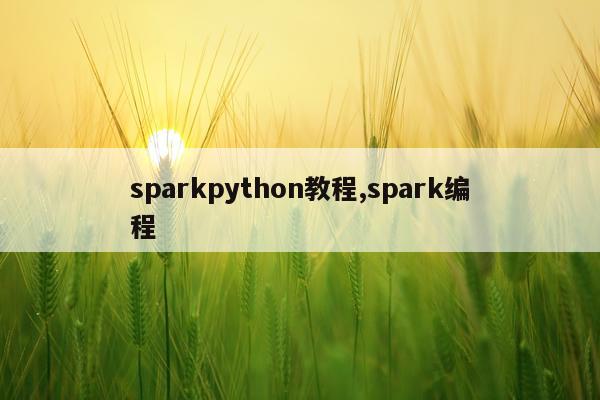 sparkpython教程,spark编程
