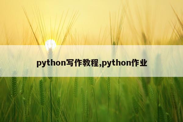 python写作教程,python作业