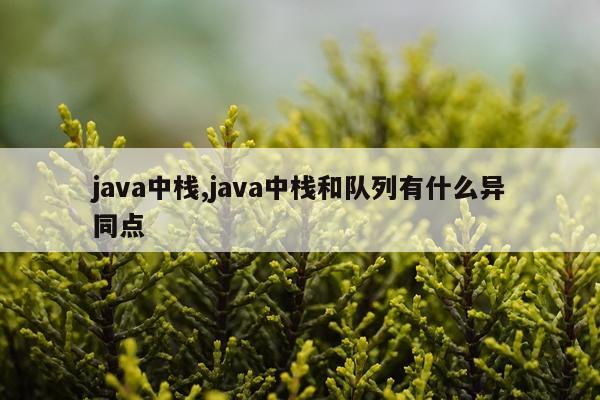 java中栈,java中栈和队列有什么异同点