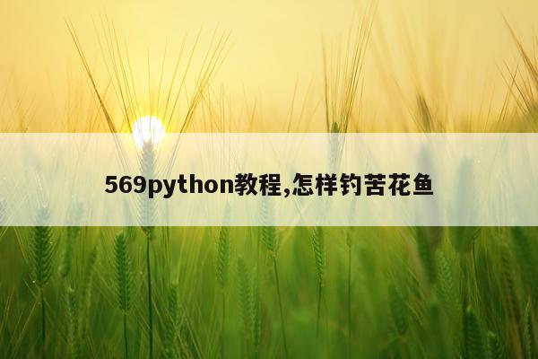 569python教程,怎样钓苦花鱼