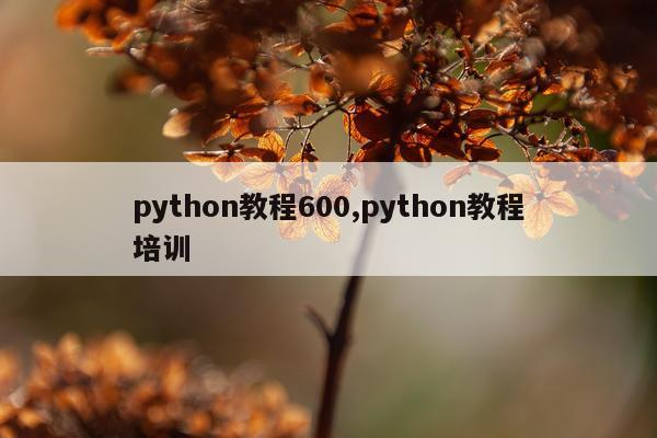 python教程600,python教程培训