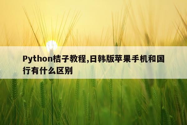 Python桔子教程,日韩版苹果手机和国行有什么区别