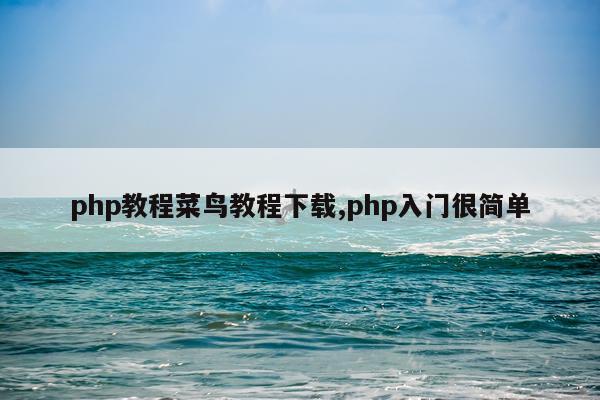 php教程菜鸟教程下载,php入门很简单