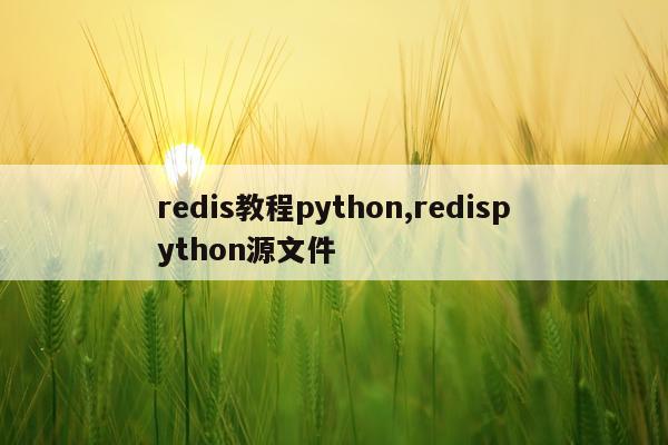 redis教程python,redispython源文件