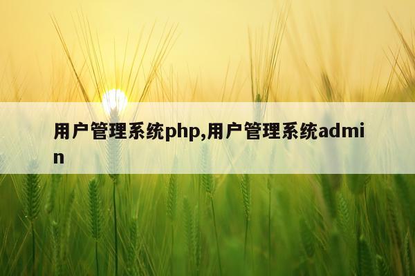 用户管理系统php,用户管理系统admin