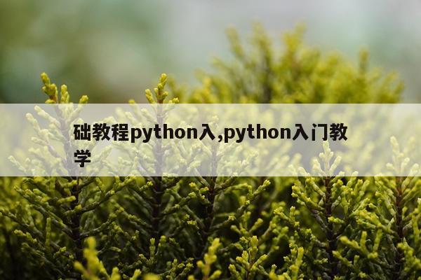 础教程python入,python入门教学