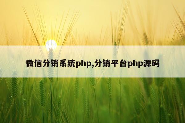 微信分销系统php,分销平台php源码