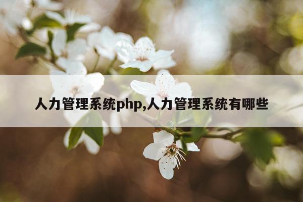 人力管理系统php,人力管理系统有哪些