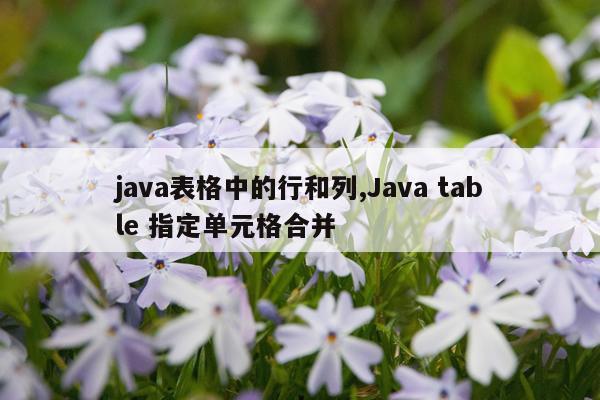 java表格中的行和列,Java table 指定单元格合并