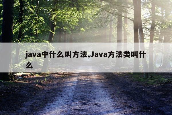 java中什么叫方法,Java方法类叫什么