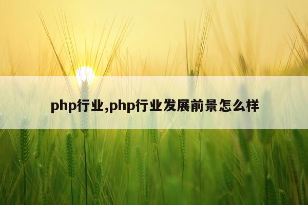 php行业,php行业发展前景怎么样
