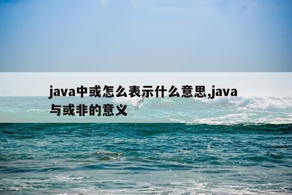 java中或怎么表示什么意思,java 与或非的意义