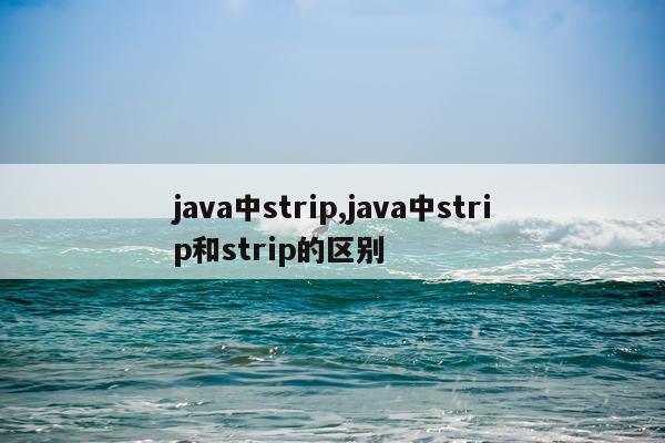 java中strip,java中strip和strip的区别