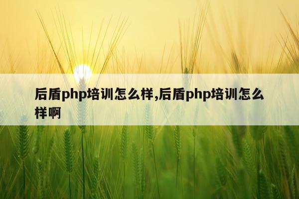 后盾php培训怎么样,后盾php培训怎么样啊