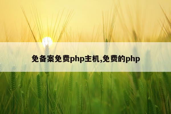 免备案免费php主机,免费的php