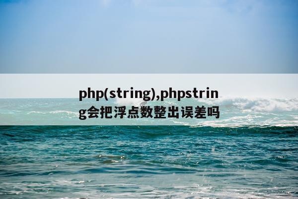 php(string),phpstring会把浮点数整出误差吗