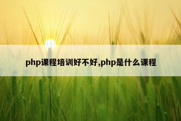 php课程培训好不好,php是什么课程