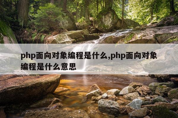 php面向对象编程是什么,php面向对象编程是什么意思