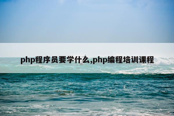 php程序员要学什么,php编程培训课程
