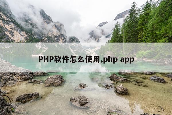PHP软件怎么使用,php app