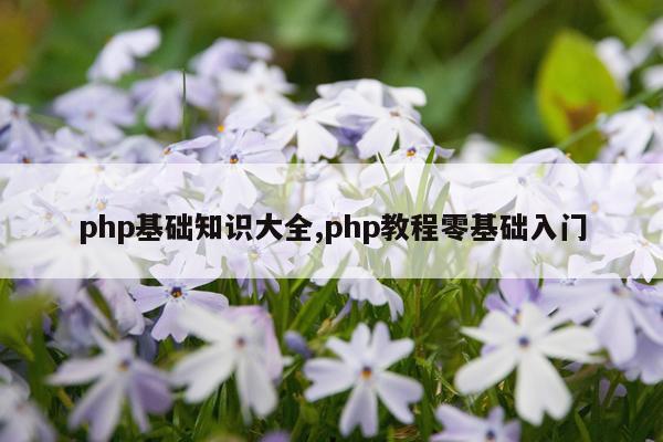 php基础知识大全,php教程零基础入门