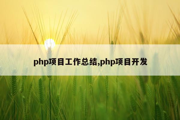 php项目工作总结,php项目开发