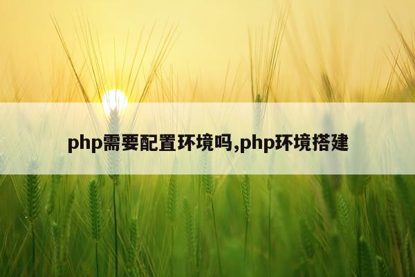 php需要配置环境吗,php环境搭建