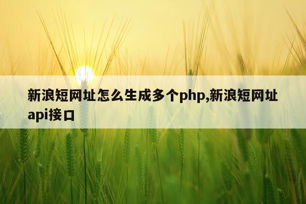 新浪短网址怎么生成多个php,新浪短网址api接口