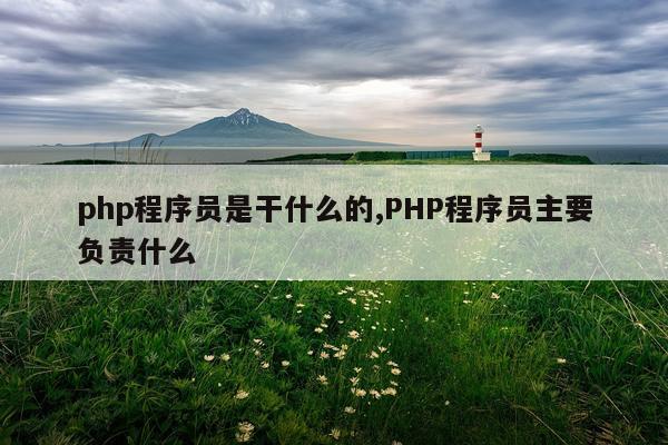 php程序员是干什么的,PHP程序员主要负责什么
