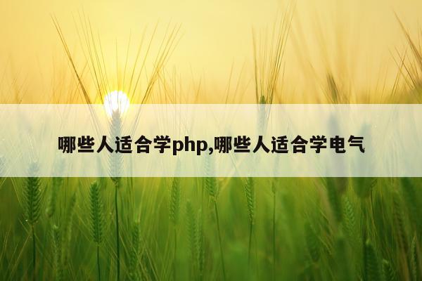 哪些人适合学php,哪些人适合学电气
