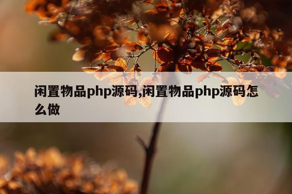 闲置物品php源码,闲置物品php源码怎么做