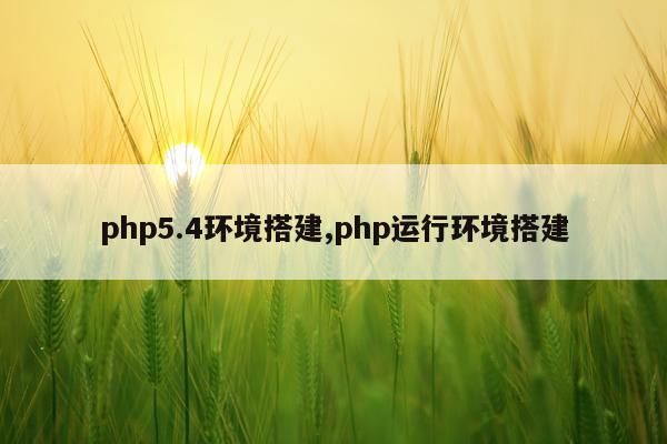 php5.4环境搭建,php运行环境搭建