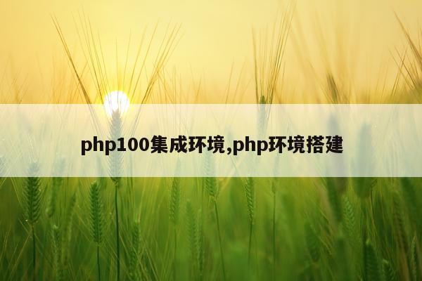 php100集成环境,php环境搭建