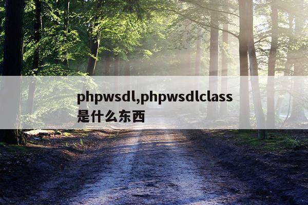 phpwsdl,phpwsdlclass是什么东西