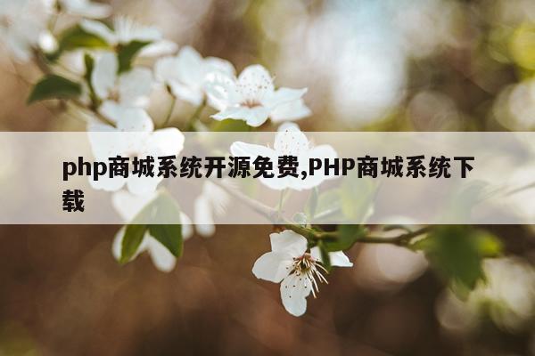 php商城系统开源免费,PHP商城系统下载