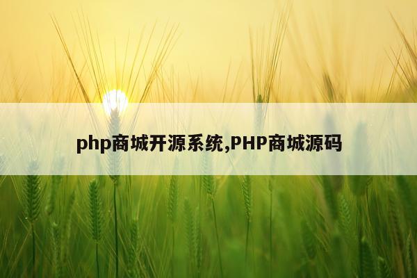 php商城开源系统,PHP商城源码