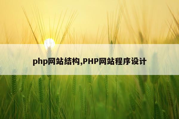 php网站结构,PHP网站程序设计