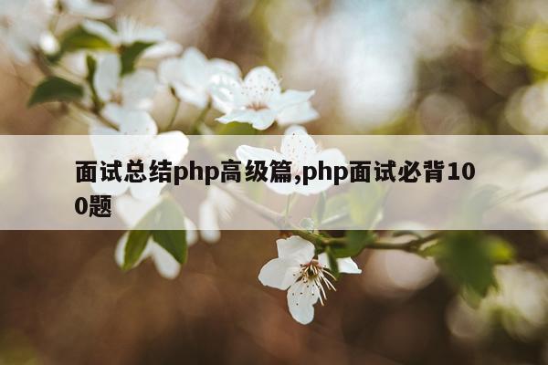 面试总结php高级篇,php面试必背100题