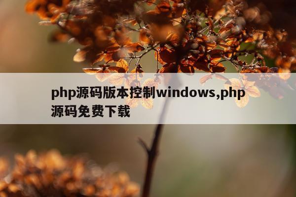 php源码版本控制windows,php源码免费下载